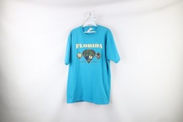 Vintage 90s Streetwear Mens Large Distressed Spell Out Florida T-Shirt Blue USA - £19.42 GBP