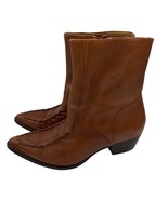 VINTAGE ACME Made in Brazi Leather Heeled Boots Size 10 Made in Brazil - $114.59 CAD