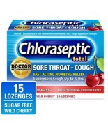 Chloraseptic Sore Throat &amp; Cough Relief, Wild Cherry 15 Lozenges - $278.81 MXN
