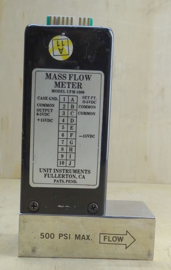 UNIT UFM-1000 MASS FLOW CONTROLLER RANGE 1 SLM GAS O2 - $29.99
