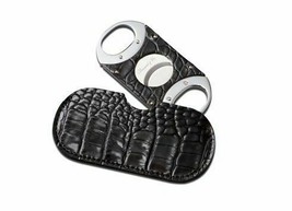 Bizard and Co. - The &quot;Double Guillotine&quot; Cigar Cutter - Croco Pattern Black - £54.27 GBP
