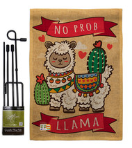 No Prob Llama Burlap - Impressions Decorative Metal Garden Pole Flag Set... - £27.12 GBP