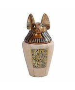 Egyptian God of The Dead Anubis Canopic Jar Statue 10.5&quot;H With Hieroglyp... - $71.93 CAD