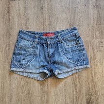Huo Feng Huang Jeans Wear Mid Rise Short Jean Shorts Sz 28 Blue 2&quot; Inseam - $17.09