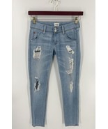 Hudson Skinny Jeans Womens Size 25 Light Blue Distressed Denim - £35.50 GBP