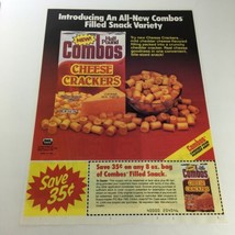 VTG Retro 1983 Combos Filled Snack Half Pound Cheese Crackers Print Ad C... - $18.95