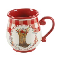 Four (4) Pioneer Woman ~ Novelty ~ RED Gingham ~ 16 Ounce Mug Set ~ COWG... - $50.00