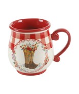 Four (4) Pioneer Woman ~ Novelty ~ RED Gingham ~ 16 Ounce Mug Set ~ COWG... - $50.00