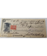 1899 Cancelled Check Greenville Bank Ohio Mayer Stationary Dayton Eagle ... - $18.95