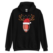 Santa Sports Christmas Football Player Hoodie Black - $33.81+