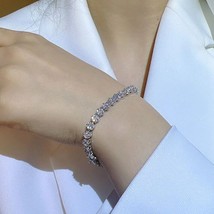5Ct Rund Schliff VVS1/D Künstlicher Diamant Armreif Armband 925 Sterlingsilber - £125.14 GBP