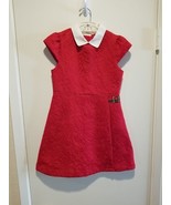 Janie and Jack Red Lined  Dress Sz 7 Red Ribbon Buckle Christmas Valentines - $24.75