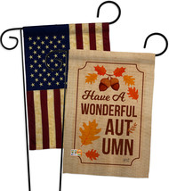 Wonderful Autumn - Impressions Decorative USA Vintage - Applique Garden Flags Pa - £24.89 GBP