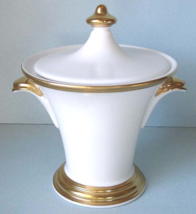 Lenox Eternal White Round Covered Sugar Bowl Lavish Gold Accents USA New... - $48.90