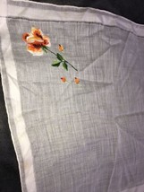 Vintage Floral Embroidered Flowers  Handkerchief Hanky - £7.05 GBP