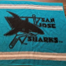 Vintage Biederlack San Jose Sharks NHL Hockey Fan Soft Warm Cozy Acrylic Blanket - £47.36 GBP