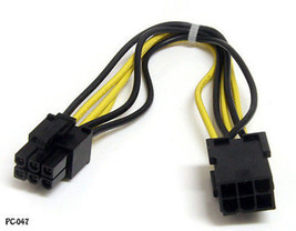 8in 6 pin PCI Express Male to Female Video Card Power Extension Cable, PC-047 - £15.71 GBP
