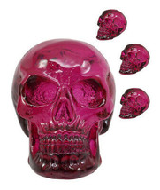 Set Of 4 Purple Translucent Witching Hour Gazing Skull Miniature Figurine 2.5&quot;L - £18.00 GBP