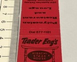 Matchbook Cover Trader Eng’s Hibachi Steak House  Restaurant Tallahassee... - $12.38