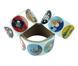 C-P Inc. U.S. Toy Pirate Stickers 3 Rolls of 100 ea Stocking Stuffer Tea... - $8.85