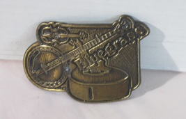 Vintage Music “Bluegrass” With Guitar, Banjo, Fiddle Brass Belt Buckle - £18.01 GBP