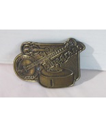 Vintage Music “Bluegrass” With Guitar, Banjo, Fiddle Brass Belt Buckle - £17.80 GBP