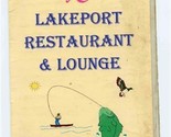 Lakeport Restaurant &amp; Lounge Menu A Sportsman&#39;s Paradise Lakeport Florida  - £14.05 GBP