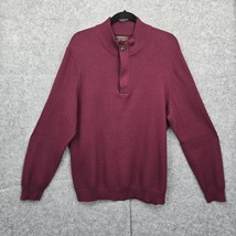 Tasso Elba Sweater Men Extra Large Maroon Quarter Zip Pullover  Supima C... - £14.17 GBP