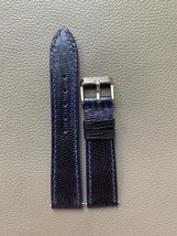 Navy Blue Genuine Lizard Leather Watch Strap Band Custom Size 17 18 19 2... - $45.00