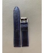 Navy Blue Genuine Lizard Leather Watch Strap Band Custom Size 17 18 19 2... - $45.00