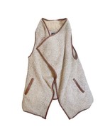 Womens Love Tree Tan Brown Faux Fur Sherpa Lined Wrap Around Vest Size M... - $13.69