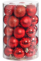 34ct Christmas Balls Ornaments, Xmas Tree Decorations, Shatterproof 1.57... - £14.00 GBP