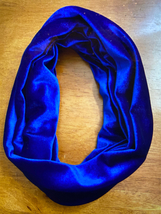 Handmade Unisex Royal Blue Stretch Velvet Infinity Scarf, Easy Care - £15.84 GBP