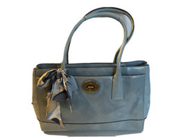 Coach handbag Madeline Blue purse shoulder Bag 0793-11789 double handles scarf - £54.17 GBP