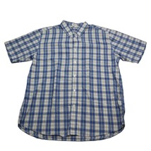 Covington Shirt Mens L Blue Plaid Button Up Dress Short Sleeve - £14.76 GBP