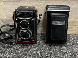 Yashica-A Twin Lens Reflex Medium Format Camera 80mm F3.5 Lens w/ Case - $96.74