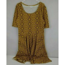 NWT LuLaRoe Gold &amp; Brown Textured Dress Diamonds Design Size 2XL - £12.20 GBP