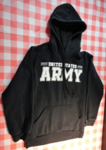 UNITED STATES ARMY BLACK AUTHENTIC COLD WEATHER HOODIE WARM SWEATER SMALL - $18.41
