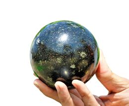 Globe Ball Stone Metaphysical Healing Energy Crystal Nuummite Ball Black... - $86.87