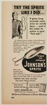 1958 Print Ad Johnson&#39;s Sprite Fishing Lure Spoon Highland Park,IL - £6.45 GBP