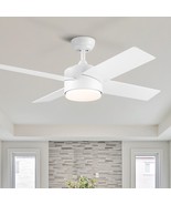 44 In Intergrated LED Ceiling Fan Lighting with White ABS Blade - £109.98 GBP