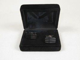 Men J.Valintin Cufflinks by Vitorofolo for French Cuff Shirt V35-34 Black Silver image 2