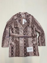TOPSHOP Faux Leather Short Belted Coat in Snakeskin Pink     (ccc327) - £20.99 GBP