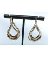 Vintage Milor Italy 950 Silver &amp; Gold Plate Earrings Interlocking Loops ... - $28.49