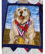 Patriotic Dog-themed, soldiers, Labrador Retriever hand-quilted couch/be... - $20.00