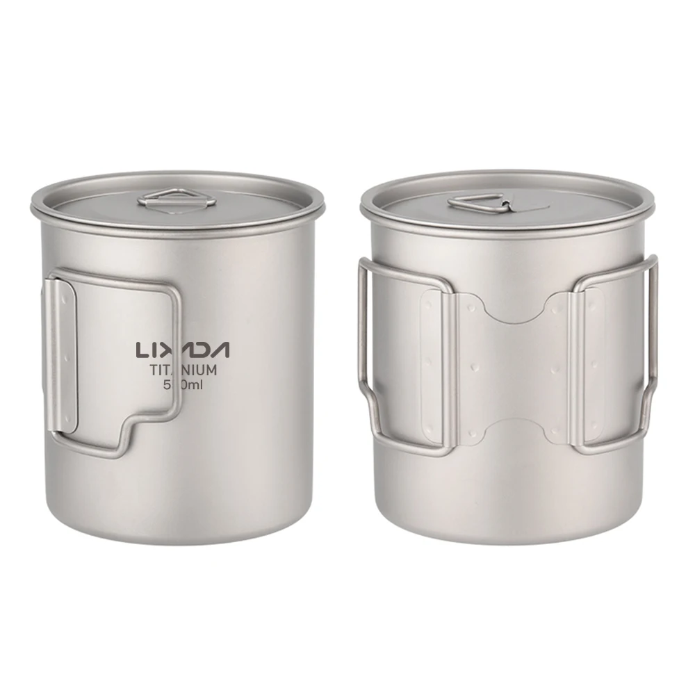 Sporting Lixada 450ml/550ml Titanium Water Cup with Lid Coffee Cup Mug Tea Cup C - £39.16 GBP
