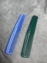 Vintage Goody  Smoothing 7 1/2&quot; Comb Periwinkle Blue &amp; 7 1/2 Green Hair - £11.57 GBP