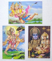 3 x Lord Hanuman Hindu Religious Original Post Card Postcards India Hind... - $10.99