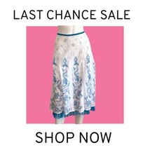 Floral A-line Skirt Blue and White Size 10 For the Republic Knee Length - £8.01 GBP
