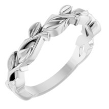 14K White Gold Nature-Inspired Stackable Band - £419.20 GBP